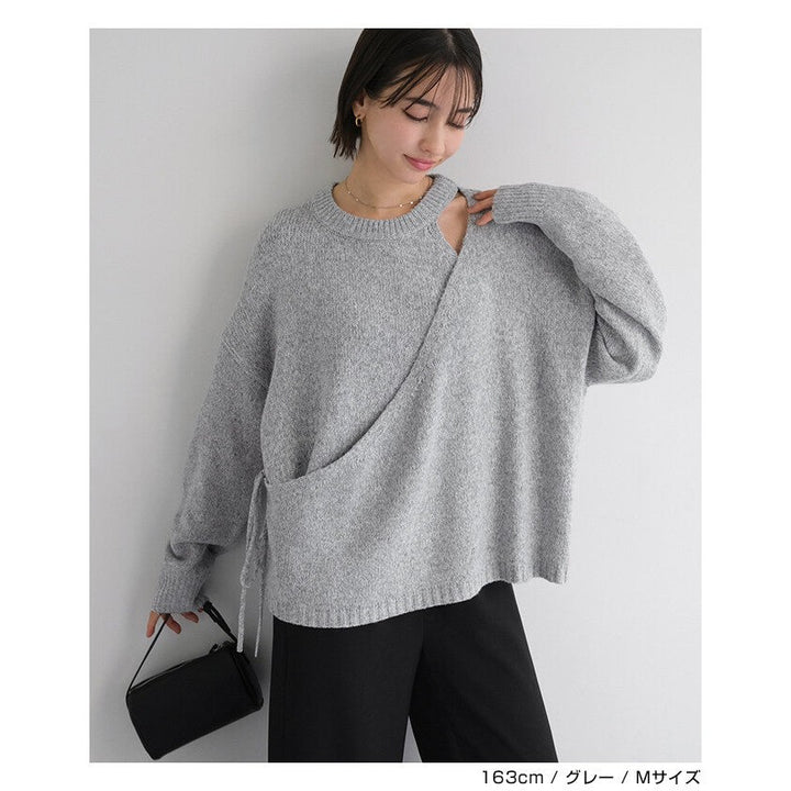 【evernavy】假兩件中針織長袖上衣 Japan E-Shop
