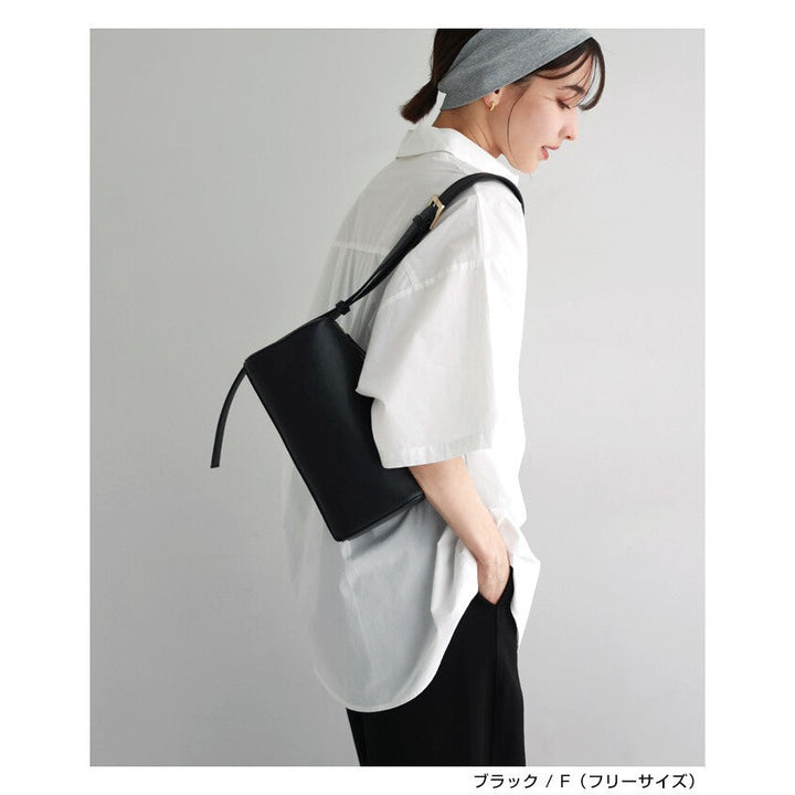 【evernavy】壓紋合成皮革方形盒型肩背包 Japan E-Shop
