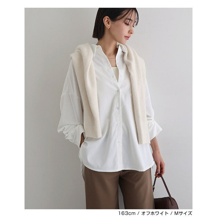 【evernavy】兩穿袖型自然皺感長袖襯衫 Japan E-Shop