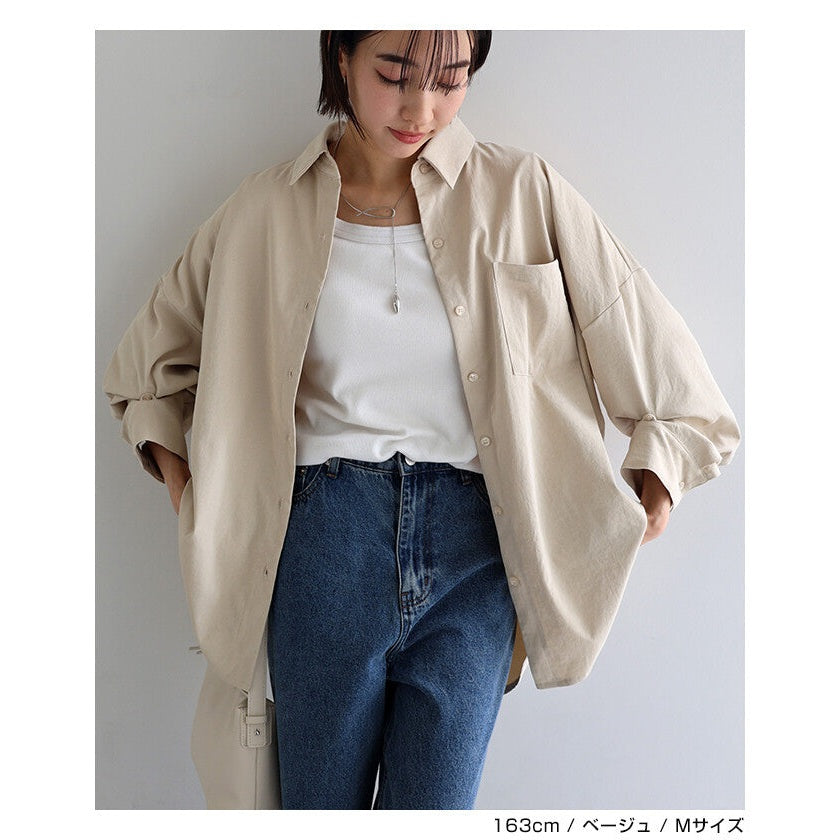 【evernavy】兩穿袖型自然皺感長袖襯衫 Japan E-Shop