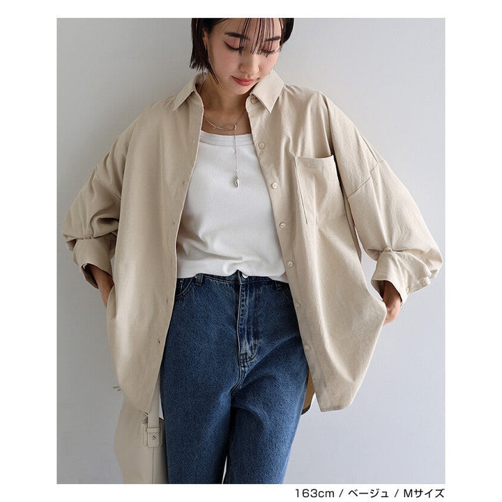 【evernavy】兩穿袖型自然皺感長袖襯衫 Japan E-Shop