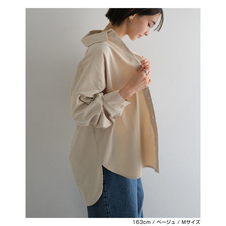 【evernavy】兩穿袖型自然皺感長袖襯衫 Japan E-Shop