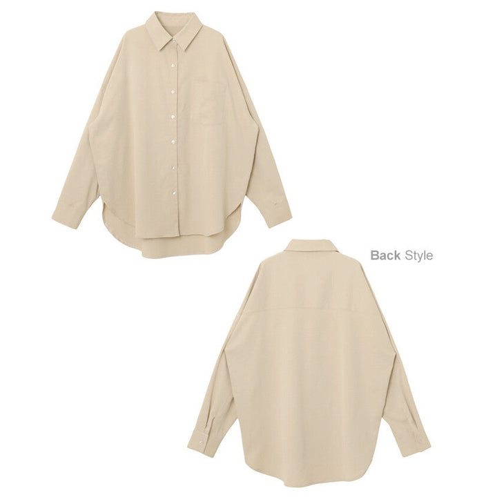 【evernavy】兩穿袖型自然皺感長袖襯衫 Japan E-Shop