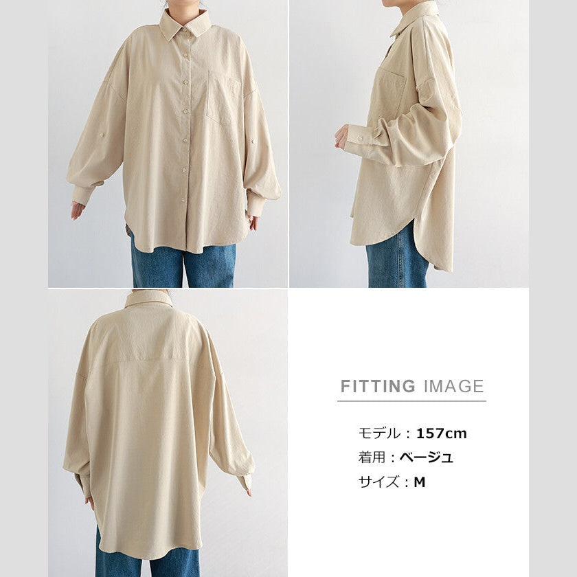 【evernavy】兩穿袖型自然皺感長袖襯衫 Japan E-Shop