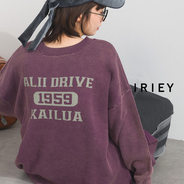 【iriey】品牌字母 磨砂水洗 雙面穿圓領針織開衫 Japan E-Shop