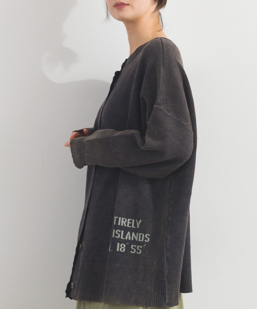 【iriey】品牌字母 磨砂水洗 雙面穿圓領針織開衫 Japan E-Shop