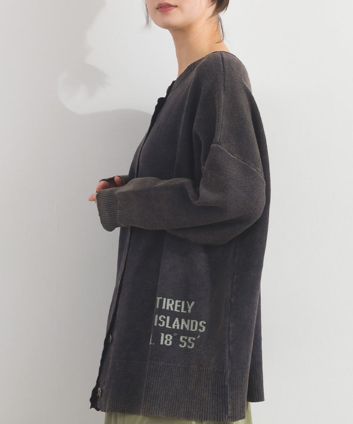 【iriey】品牌字母 磨砂水洗 雙面穿圓領針織開衫 Japan E-Shop