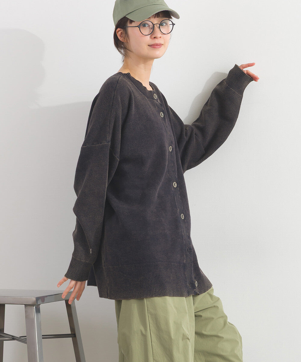【iriey】品牌字母 磨砂水洗 雙面穿圓領針織開衫 Japan E-Shop