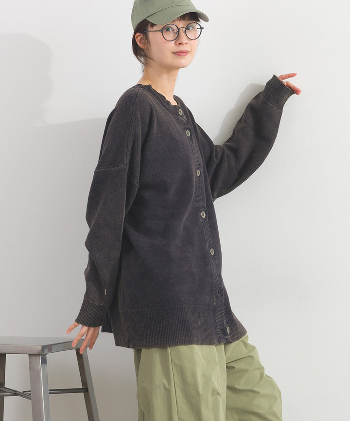 【iriey】品牌字母 磨砂水洗 雙面穿圓領針織開衫 Japan E-Shop