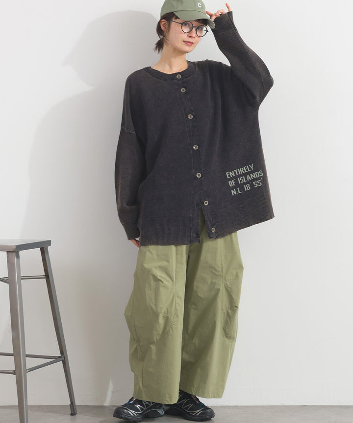 【iriey】品牌字母 磨砂水洗 雙面穿圓領針織開衫 Japan E-Shop