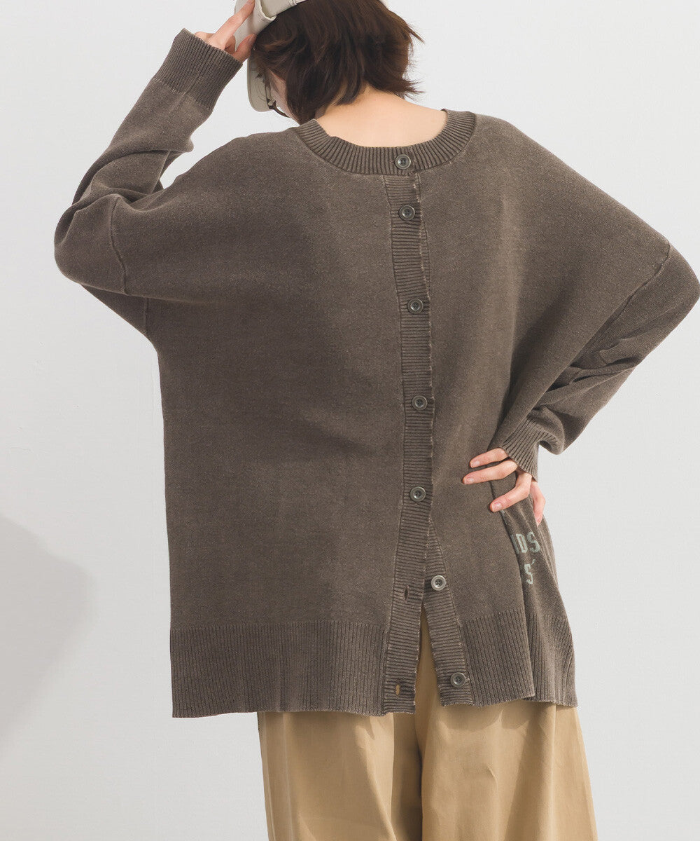 【iriey】品牌字母 磨砂水洗 雙面穿圓領針織開衫 Japan E-Shop