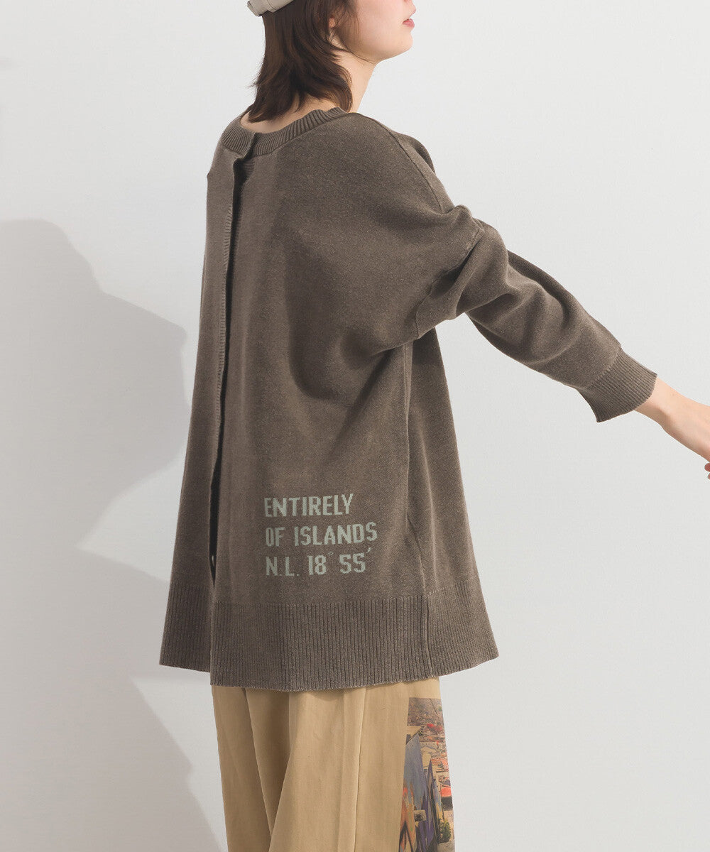 【iriey】品牌字母 磨砂水洗 雙面穿圓領針織開衫 Japan E-Shop