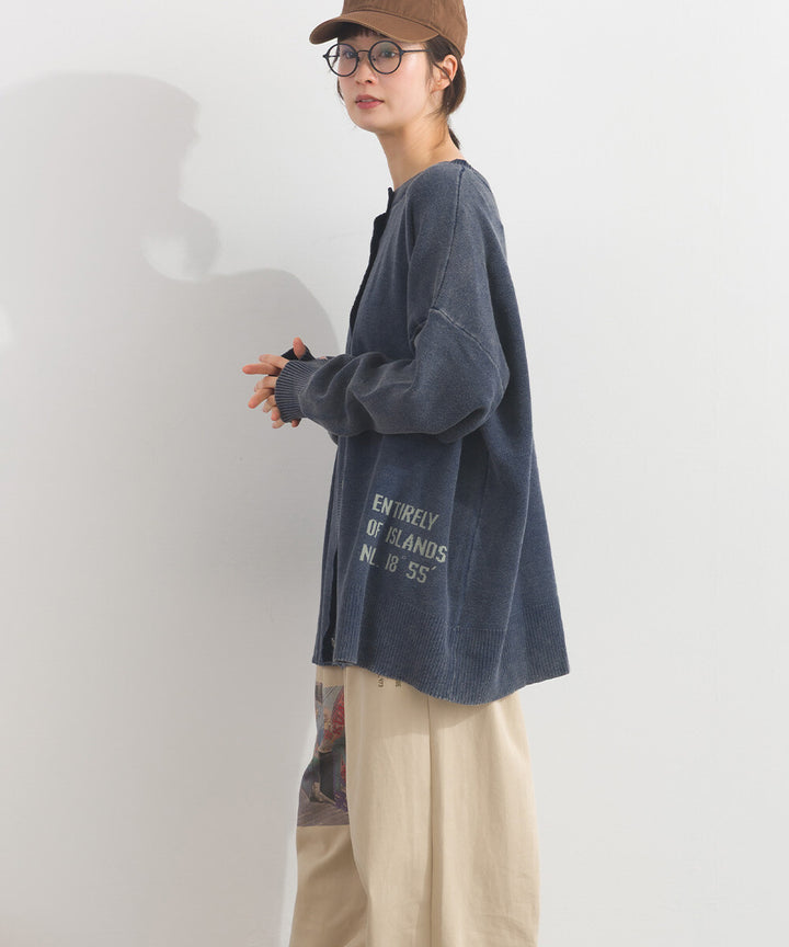 【iriey】品牌字母 磨砂水洗 雙面穿圓領針織開衫 Japan E-Shop