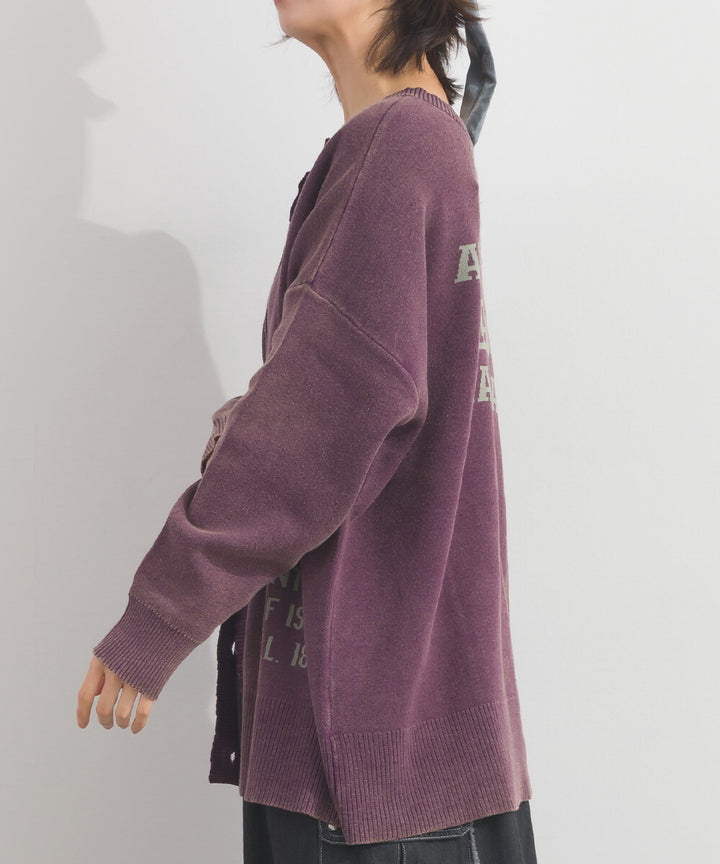【iriey】品牌字母 磨砂水洗 雙面穿圓領針織開衫 Japan E-Shop
