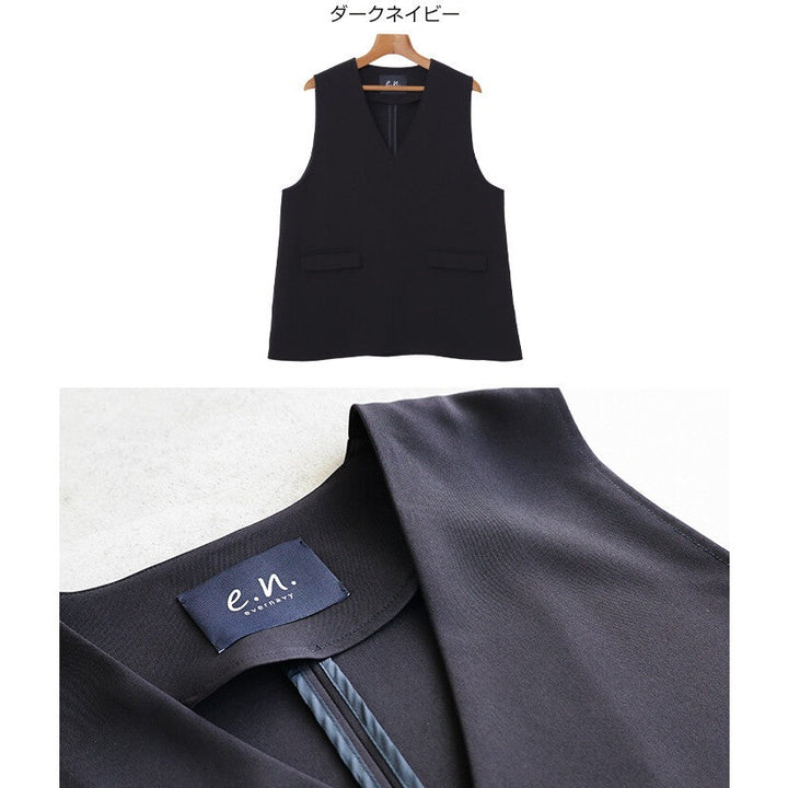 【evernavy】深海軍藍V領無袖套頭背心 Japan E-Shop