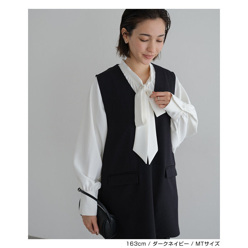 【evernavy】深海軍藍V領無袖套頭背心 Japan E-Shop