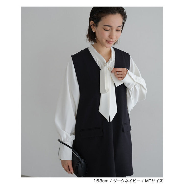 【evernavy】深海軍藍V領無袖套頭背心 Japan E-Shop
