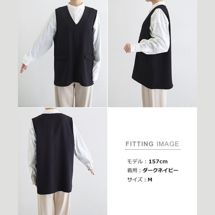 【evernavy】深海軍藍V領無袖套頭背心 Japan E-Shop