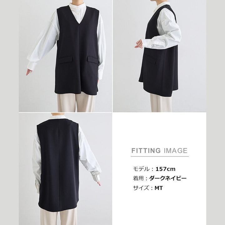 【evernavy】深海軍藍V領無袖套頭背心 Japan E-Shop