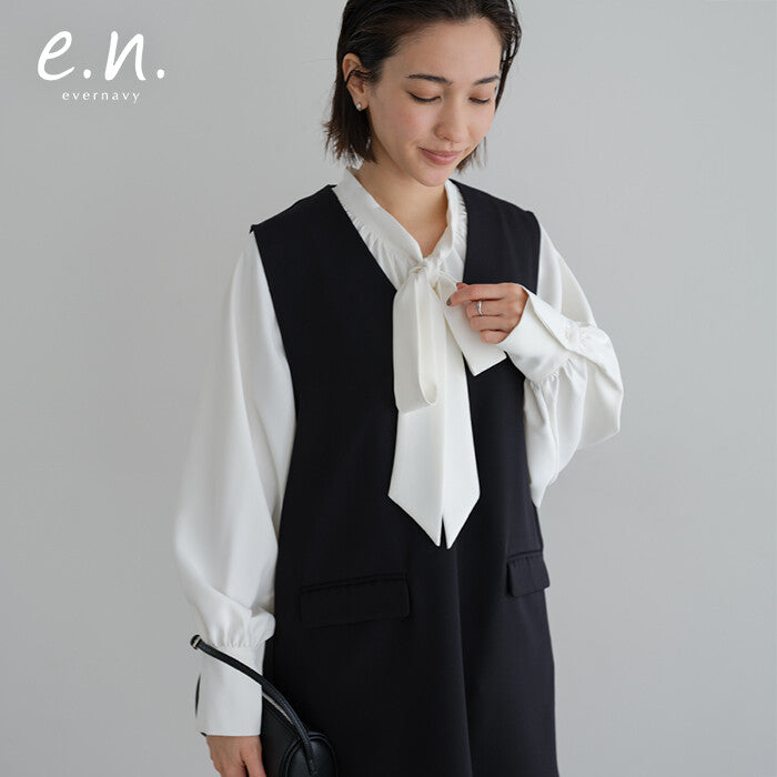 【evernavy】深海軍藍V領無袖套頭背心 Japan E-Shop