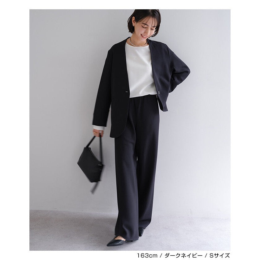 【evernavy】深海軍藍無領俐落寬鬆外套 Japan E-Shop