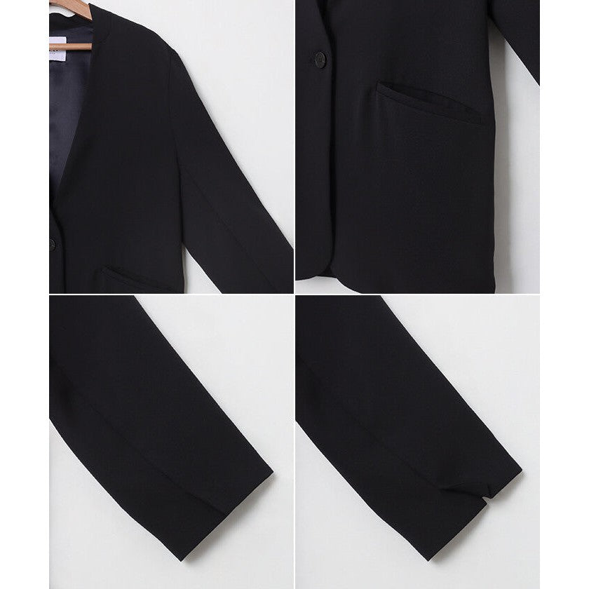 【evernavy】深海軍藍無領俐落寬鬆外套 Japan E-Shop