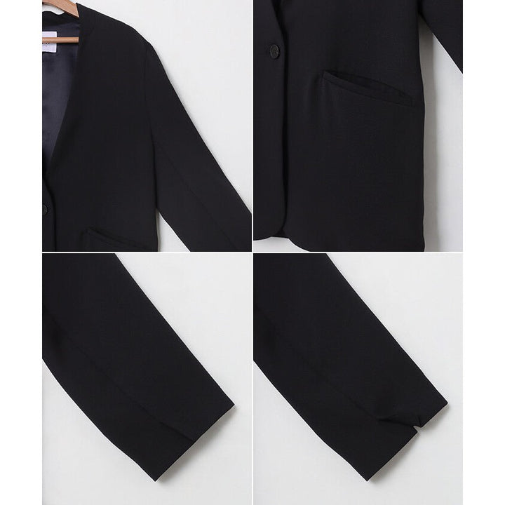 【evernavy】深海軍藍無領俐落寬鬆外套 Japan E-Shop