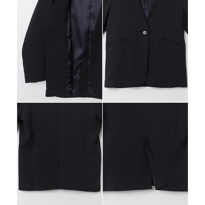 【evernavy】深海軍藍無領俐落寬鬆外套 Japan E-Shop