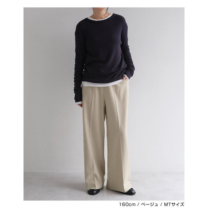【evernavy】羊毛混紡中線直筒西裝長褲 Japan E-Shop