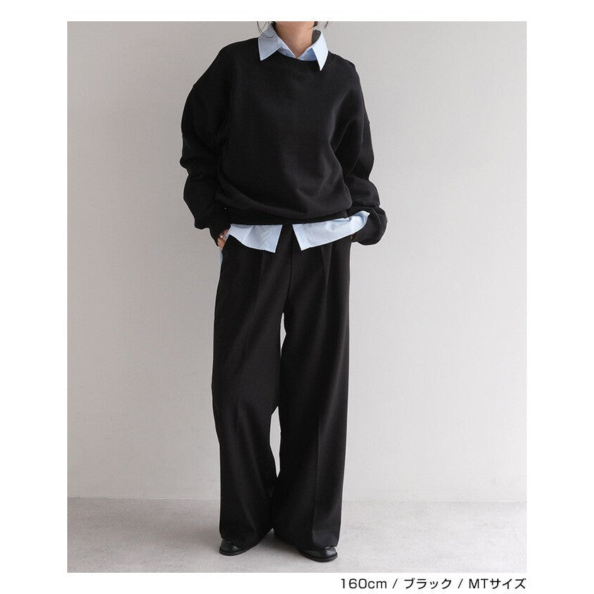 【evernavy】羊毛混紡中線直筒西裝長褲 Japan E-Shop