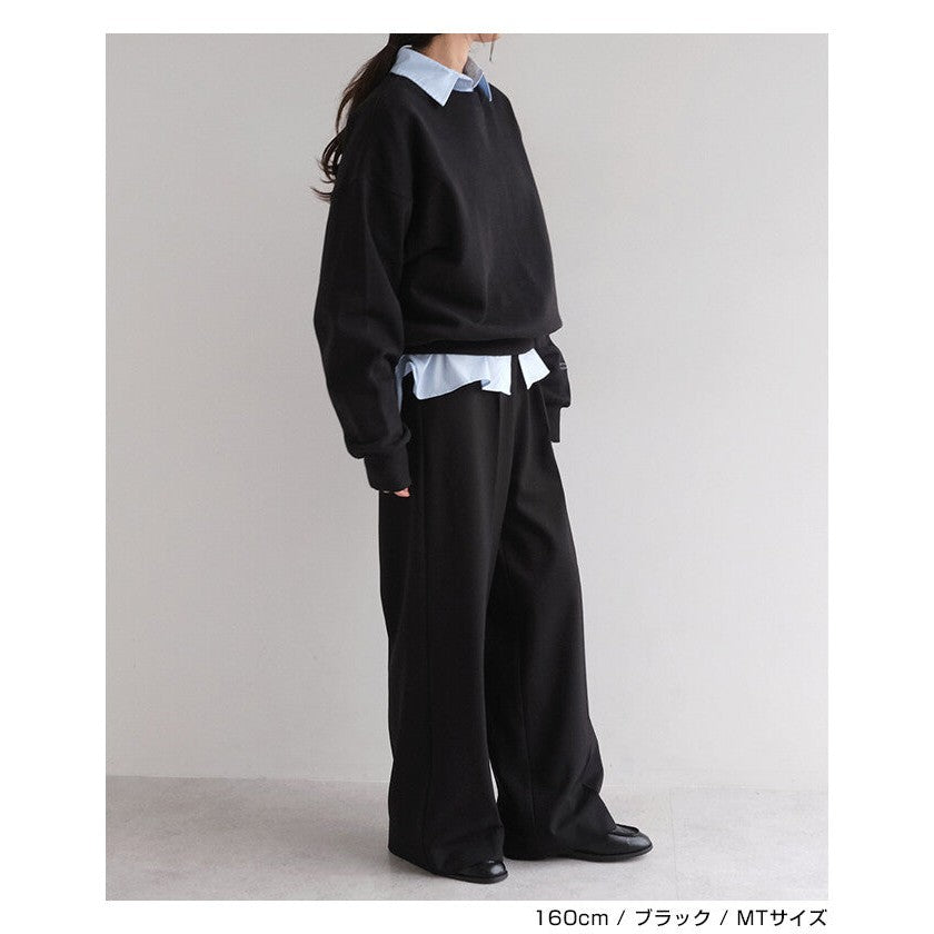 【evernavy】羊毛混紡中線直筒西裝長褲 Japan E-Shop