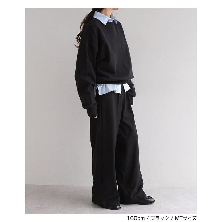 【evernavy】羊毛混紡中線直筒西裝長褲 Japan E-Shop