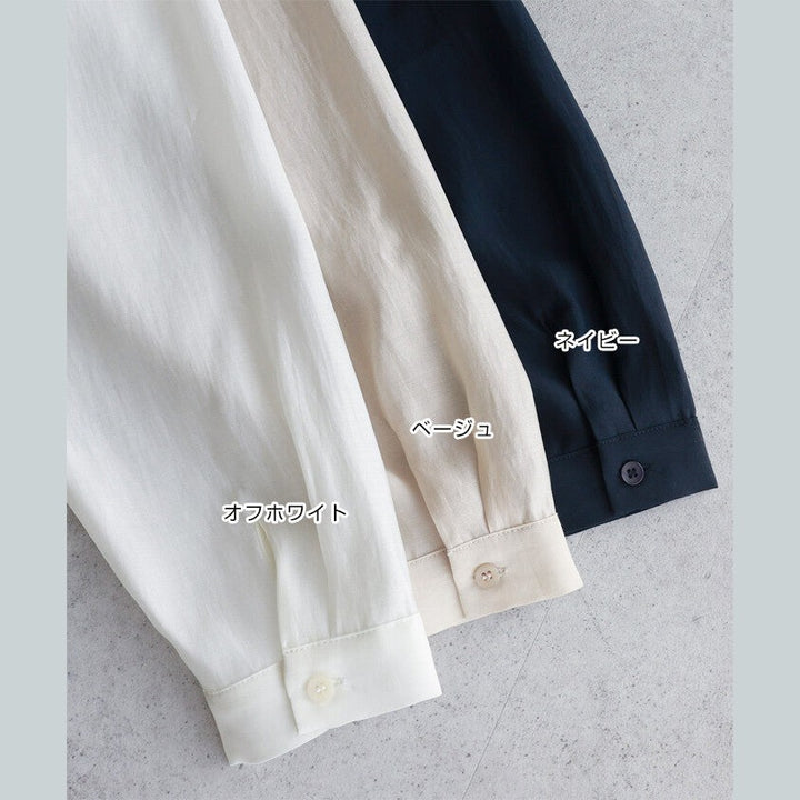 【evernavy】輕薄透膚連帽抽繩長袖襯衫 Japan E-Shop