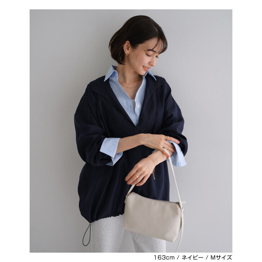 【evernavy】輕薄透膚連帽抽繩長袖襯衫 Japan E-Shop