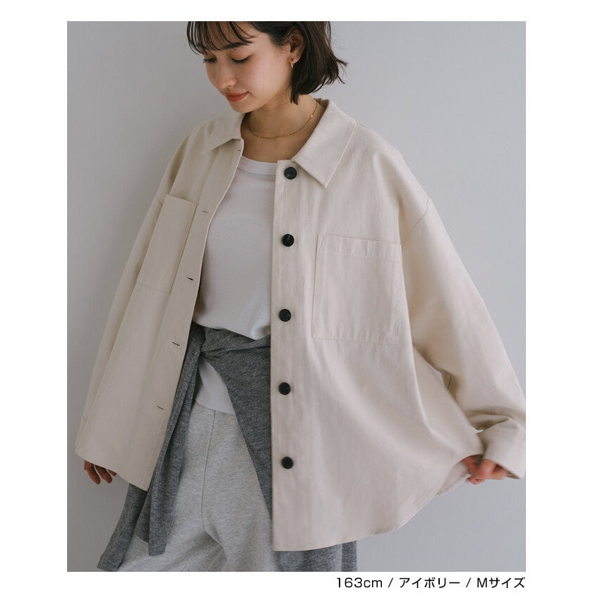 【evernavy】純棉斜紋長袖襯衫外套 Japan E-Shop