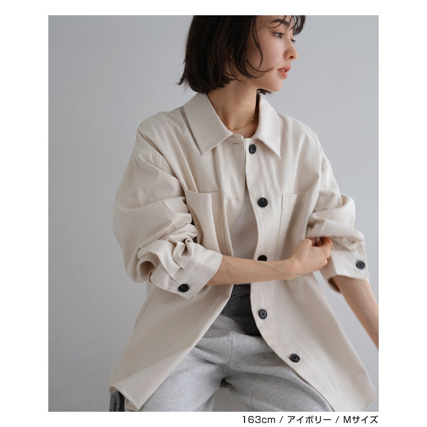 【evernavy】純棉斜紋長袖襯衫外套 Japan E-Shop