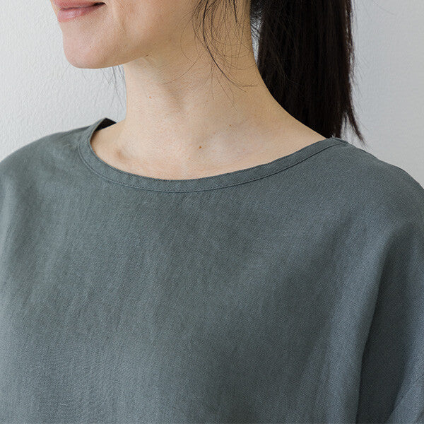 【crea delice】亞麻袖口打褶七分袖上衣 Japan E-Shop