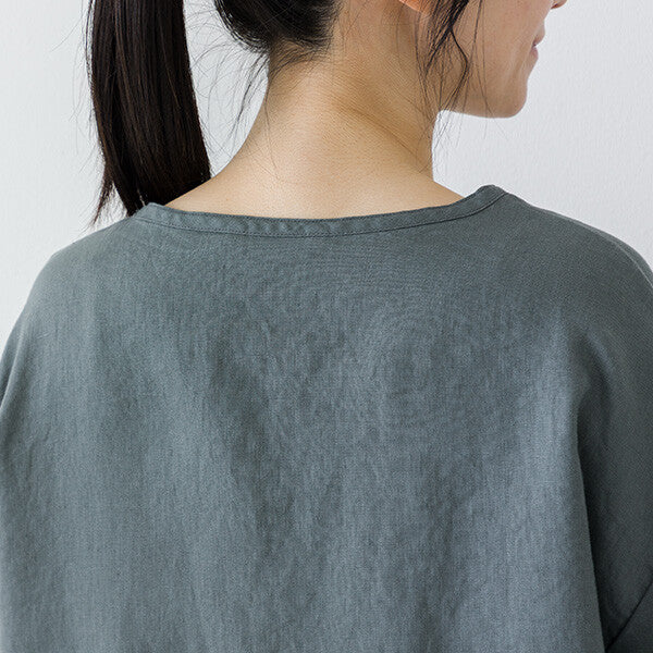 【crea delice】亞麻袖口打褶七分袖上衣 Japan E-Shop