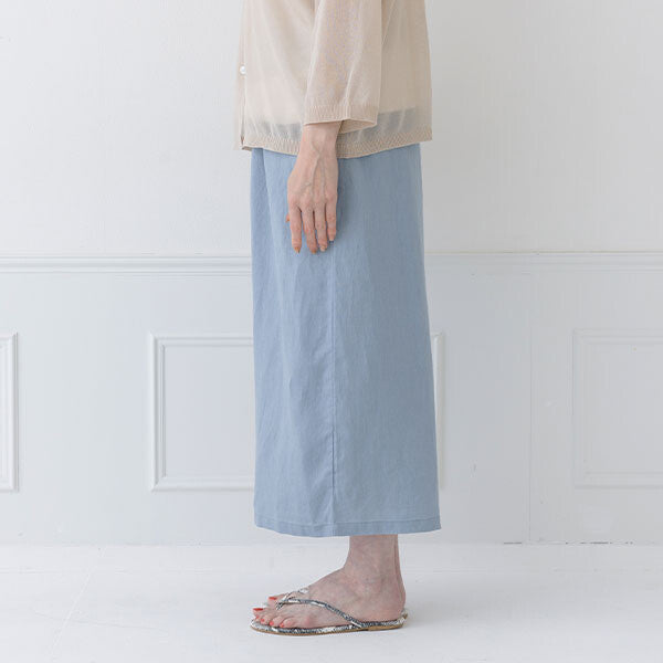 【crea delice】100%亞麻鬆緊腰八分寬褲 Japan E-Shop