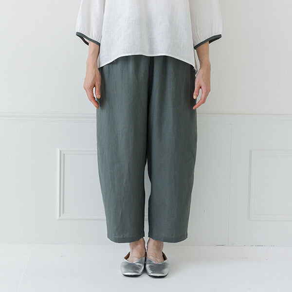 【crea delice】亞麻彈性腰氣球長褲 Japan E-Shop