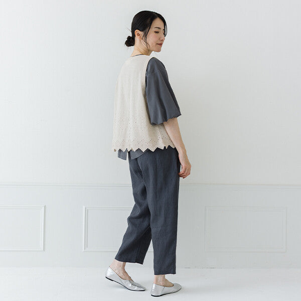 【crea delice】棉麻刺繡蕾絲拼接背心 Japan E-Shop