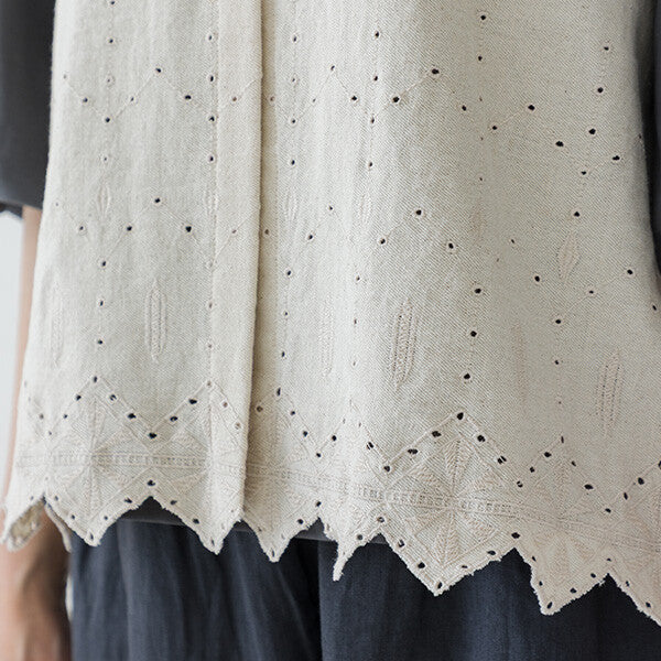 【crea delice】棉麻刺繡蕾絲拼接背心 Japan E-Shop