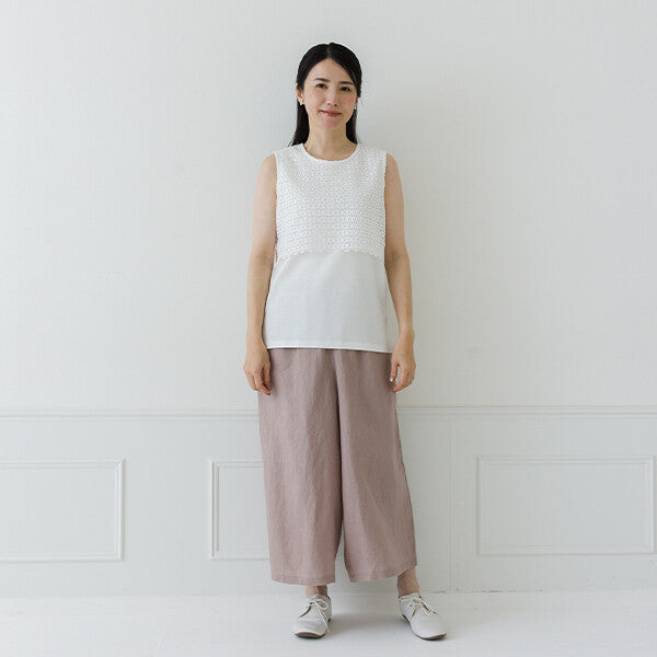 【crea delice】純棉蕾絲拼接背心 Japan E-Shop