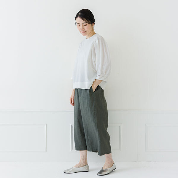 【crea delice】絲光棉拼接泡泡袖七分T恤 Japan E-Shop