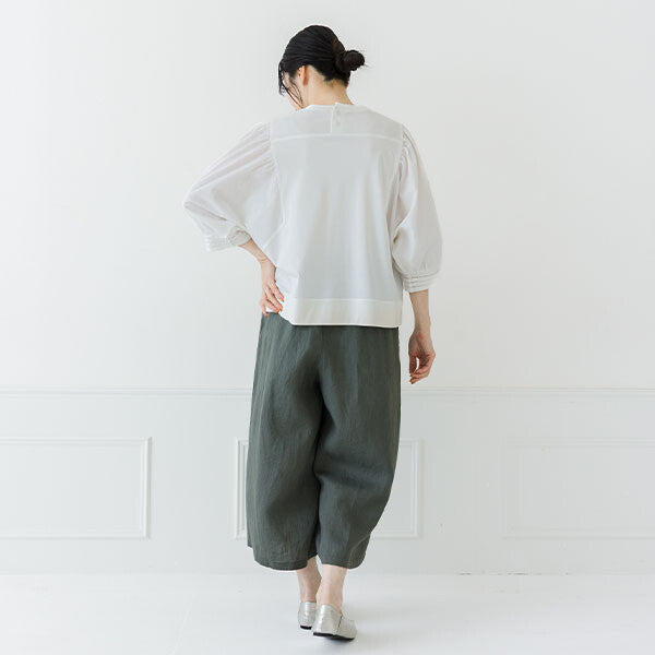 【crea delice】絲光棉拼接泡泡袖七分T恤 Japan E-Shop