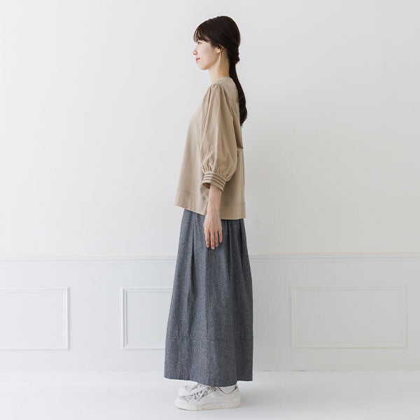 【crea delice】絲光棉拼接泡泡袖七分T恤 Japan E-Shop