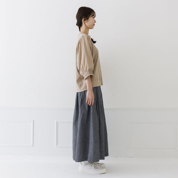 【crea delice】絲光棉拼接泡泡袖七分T恤 Japan E-Shop