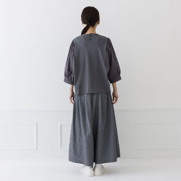 【crea delice】絲光棉拼接泡泡袖七分T恤 Japan E-Shop