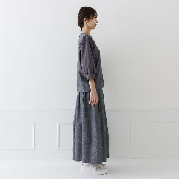 【crea delice】絲光棉拼接泡泡袖七分T恤 Japan E-Shop