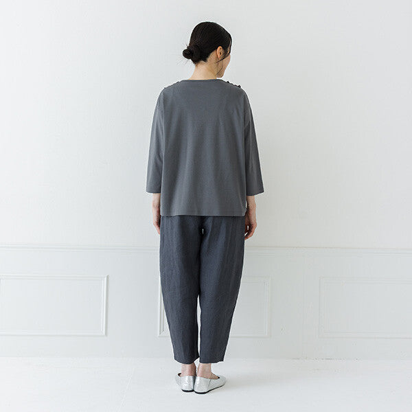 【crea delice】強撚絲光棉前荷葉七分袖T恤 Japan E-Shop